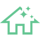 Green House Icon with stars